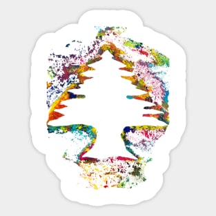 Cedar of lebanon paint art Sticker